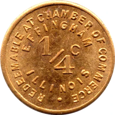 ¼ Cent - Effingham Chamber of Commerce (Effingham, Illinois) ND back