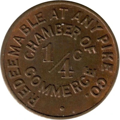 ¼ Cent - Pike County Chamber of Commerce (Pike County, Illinois) ND back