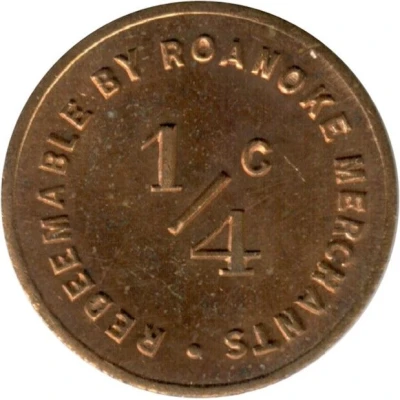 ¼ Cent - Roanoke Merchants (Roanoke, Illinois) ND front