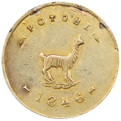 ½ Escudo -Manuel Isidoro Belzú Golden llama - Monetary Medal ND back