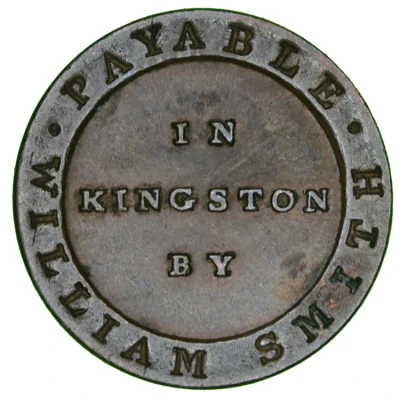 ½ Penny - Jamaica Currency; William Smith Kingston ND front