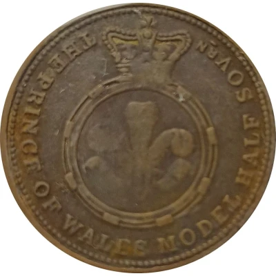 ½ Sovereign - Victoria The Prince of Wales Model back