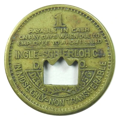 1 Cent - Coal Run Coal Co. (Cunard, West Virginia) ND back