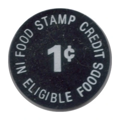 1 Cent - Food Stamp Credit Zahares' IGA ND back