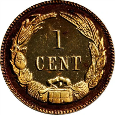 1 Cent - Haseltine Restrike, Gold Pattern back