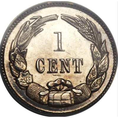 1 Cent - Haseltine Restrike, Silver Pattern back