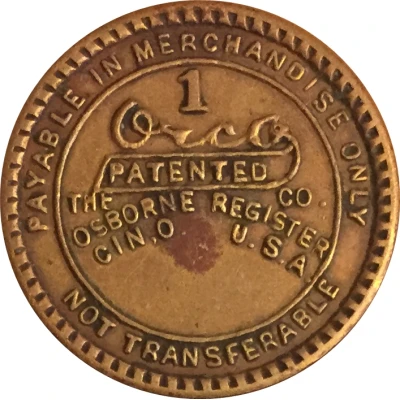 1 Cent - J.W. Bracknell and Son (Plum Branch, South Carolina) ND back