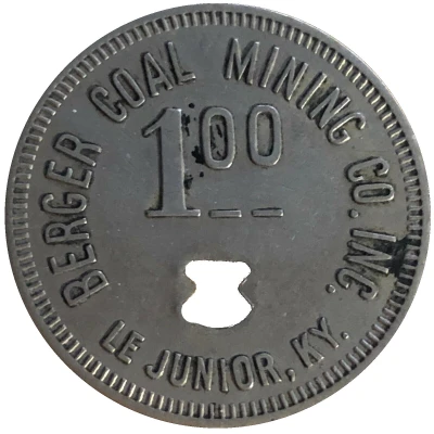 1 Dollar - Berger Coal Mining Co. (Le Junior, Kentucky) ND front
