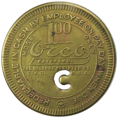 1 Dollar - Christian Colliery Co. Mahan, West Virginia ND back