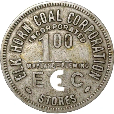 1 Dollar - Elk Horn Coal Corp. Fleming & Wayland, Kentucky ND front
