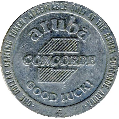 1 Dollar Gaming Token - Aruba Concorde back