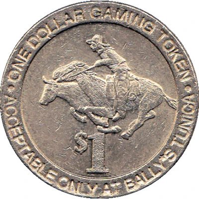 1 Dollar Gaming Token - Bally's (Tunica) ND back