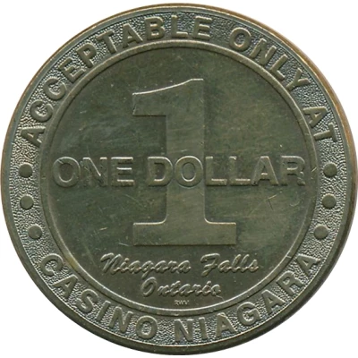 1 Dollar Gaming Token - Casino Niagara (Ontario) ND back