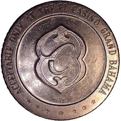 1 Dollar Gaming Token - El Casino Freeport, Grand Bahama Island back