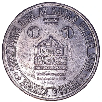1 Dollar Gaming Token - Karl's Silver Club Sparks, Nevada front