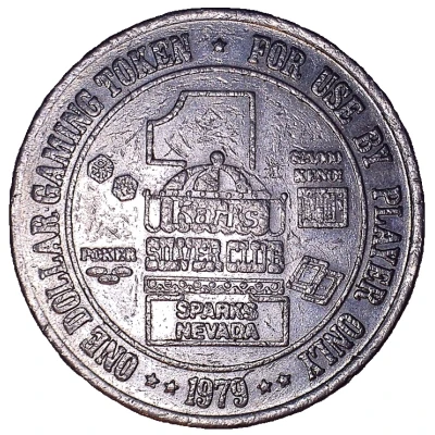 1 Dollar Gaming Token - Karl's Silver Club Sparks, Nevada back