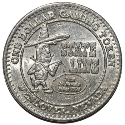 1 Dollar Gaming Token - State Line (Wendover, Nevada) ND front