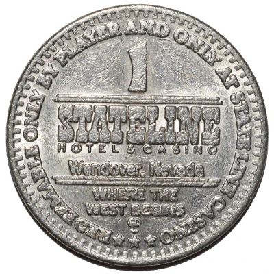 1 Dollar Gaming Token - State Line (Wendover, Nevada) ND back