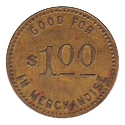 1 Dollar - Genzlinger and Klein General Merchandise (Burr, Nebraska) ND back