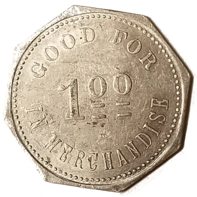 1 Dollar - H. J. Tiemeier General Merchandise (Lincolnville and Tampa, Kansas) ND back