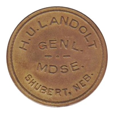 1 Dollar - H. U. Landolt General Merchandise Shubert, Nebraska ND front