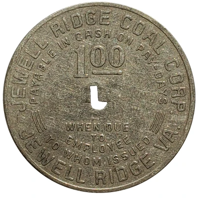1 Dollar - Jewell Ridge Coal Corp. (Jewell Ridge, Virginia) ND back