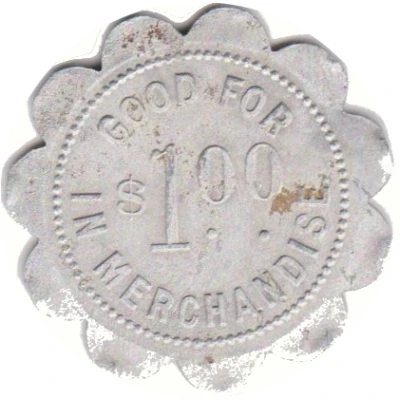 1 Dollar - Kliment Mercantile Company (Prague, Nebraska) ND back