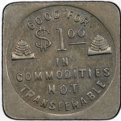1 Dollar - LDS Church Welfare Plan Salt Lake City, Utah back