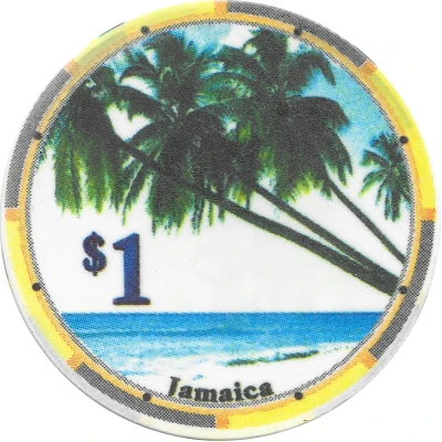 1 Dollar Poker Chip - Coconut Tree Casino ND back