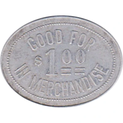 1 Dollar - R. Muir General Merchandise (Ohiowa, Nebraska) ND back