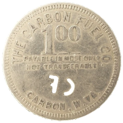 1 Dollar - The Carbon Fuel Co. (Carbon, West Virginia) ND back