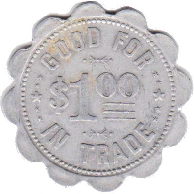 1 Dollar - Walla Brothers Department Store (Morse Bluff, Nebraska) ND back