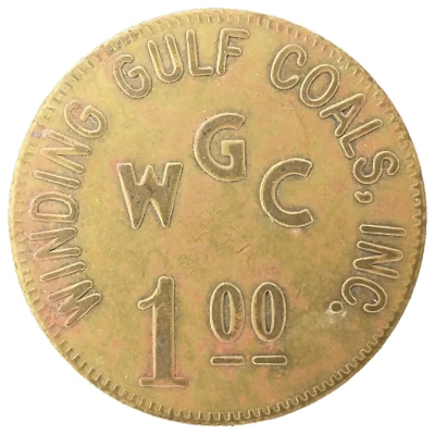 1 Dollar - Winding Gulf Coals, Inc. (Winding Gulf, West Virginia) ND back