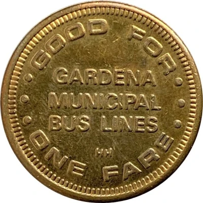 1 Fare - Municipal Bus Lines Gardena, California ND back