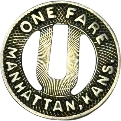 1 Fare - United Traction System (Manhattan, Kansas) ND back