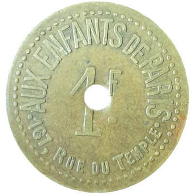 1 Franc - Aux Enfants de Paris (Paris) ND front