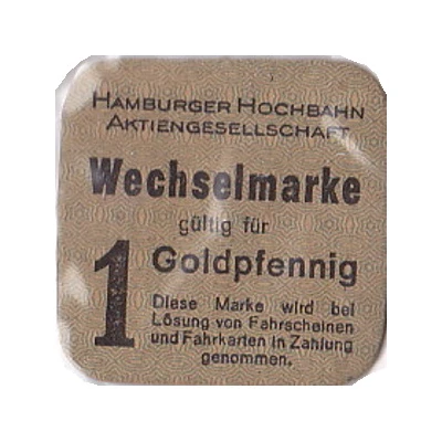 1 Goldpfennig - Hamburg-Hochbahn Transit Token ND front
