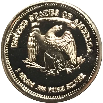 1 Gram Silver (Trade Dollar Design) ND back