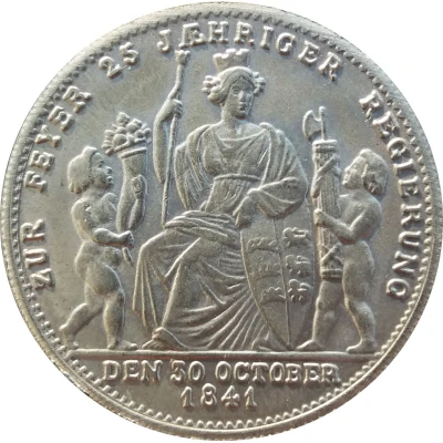 1 Gulden - Wilhelm I (Silver Jubilee) ND back