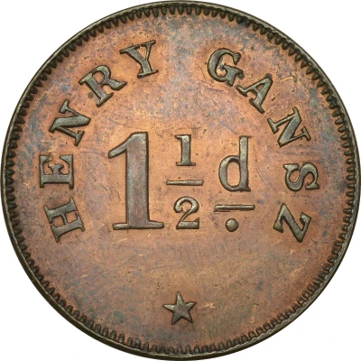 1½ Pence Belize Honduras, Henry Gansz back