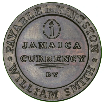 1 Penny - Jamaica Currency; William Smith Kingston ND front