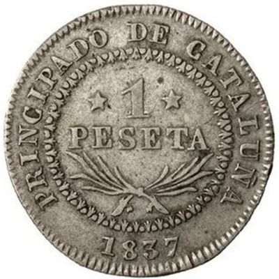 1 Peseta - Catalonia (replica; 1837) ND back