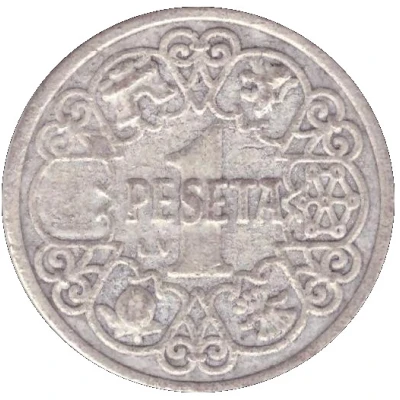 1 Peseta - Francisco Franco (replica; 1944) ND back