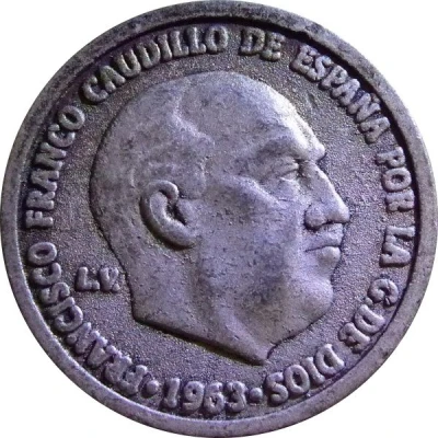 1 Peseta - Francisco Franco replica; 1963 ND front