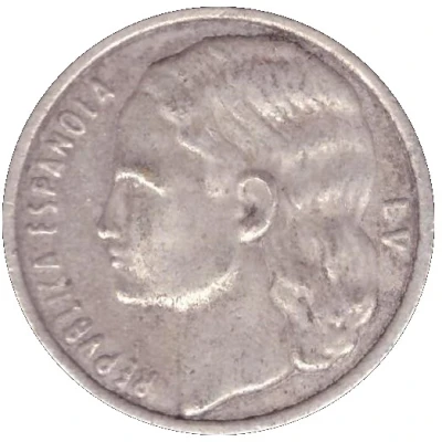 1 Peseta - II Republic replica; 1937 ND front