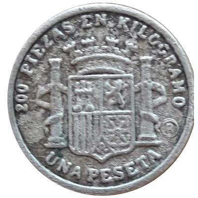 1 Peseta - Provisional Government replica; 1870 ND back