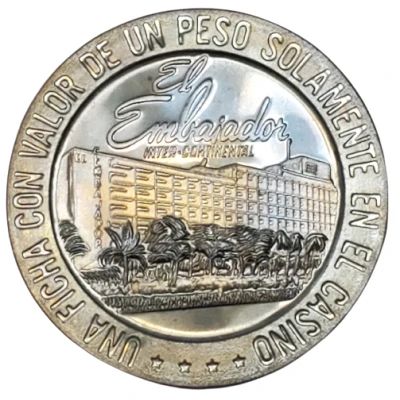 1 Peso - El Embajador Santo Domingo back