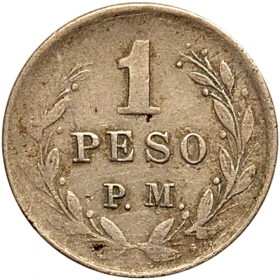 1 Peso Papel Moneda Leprosarium Coinage back