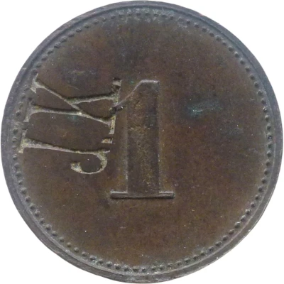 1 Pfennig (Werth-Marke; Countermarked "J.K.") ND front