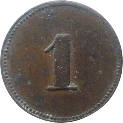 1 Pfennig (Werth-Marke; Countermarked "J.K.") ND back